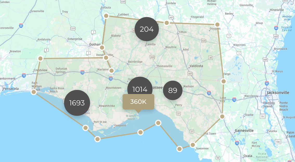 Service area of Century 21 First Story Real Estate agents